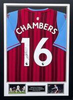 Callum Chambers Signed And Framed Aston Villa Shirt Certificate of Authenticity