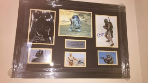 David Prowse, Kenny Baker And Jeremy Bulloch Triple Signed And Framed Star Wars Display Coa