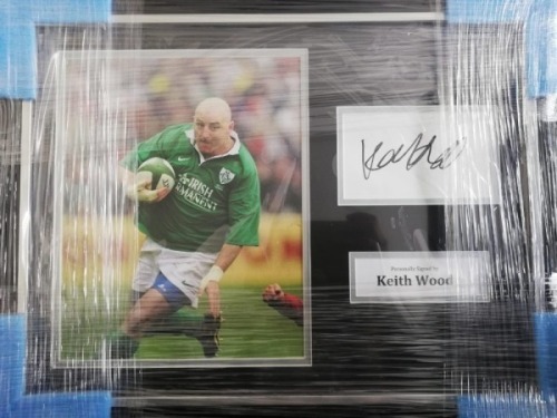 Keith Wood Signed And Framed Ireland Rugby Display Coa