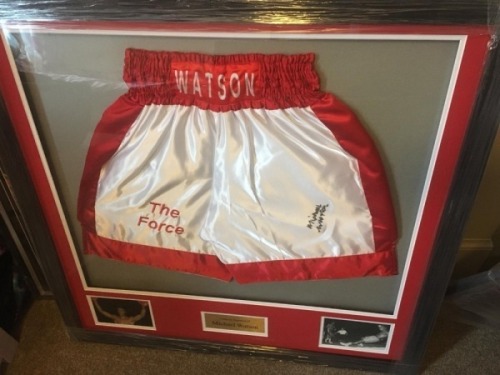 Michael Watson Signed And Framed Shorts Coa