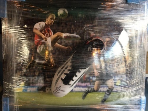 Dennis Bergkamp Signed And Framed Boot Coa