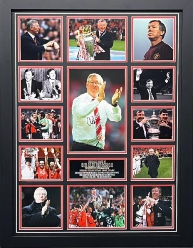 Alex Ferguson Signed And Framed Manchester United Display Coa
