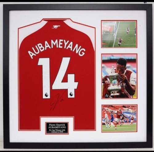Pierre Emrick Aubameyang Signed And Framed Arsenal Fc Shirt Coa