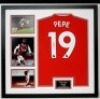 Nicolas Pepe Signed And Framed Arsenal Fc Shirt Coa