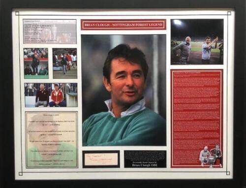 Brian Clough Signed And Framed Nottingham Forest Display Coa