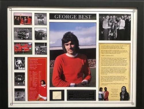 George Best Signed And Framed Manhcester United Display Coa