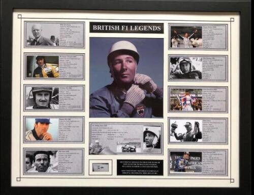 Stirling Moss Signed And Framed Formula 1 Display Coa