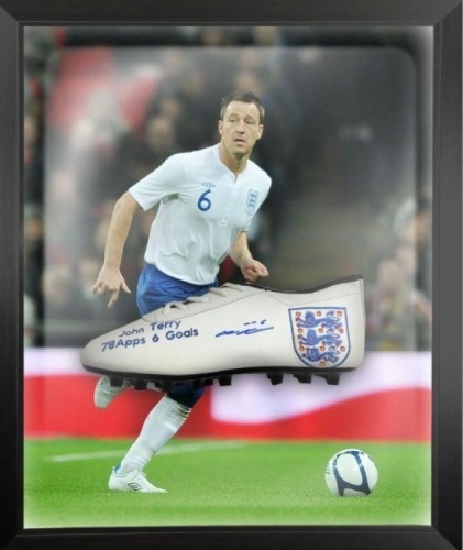 John Terry Signed And Framed Boot In An England Display Coa