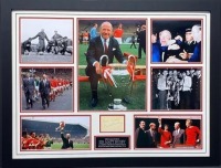 Sir Matt Busby Signed And Framed Manchester United Display Coa