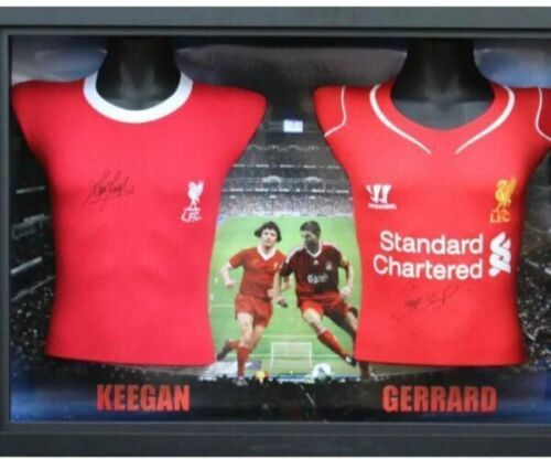 Kevin Keegan And Steven Gerrard Signed And 3D Framed Liverpool Shirts Coa