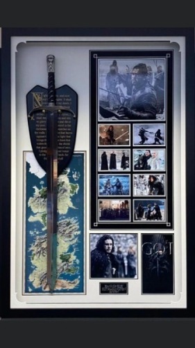 Kit Harrington Signed And Framed Game Of Thrones Sword Display Certificate of Aucthenticity