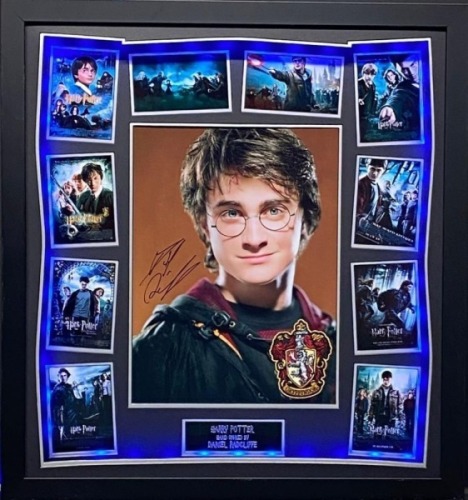 Daniel Radcliffe Signed And Framed Harry Potter Display With Led Lights Certificate of Aucthenticity