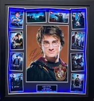 Daniel Radcliffe Signed And Framed Harry Potter Display With Led Lights Certificate of Aucthenticity
