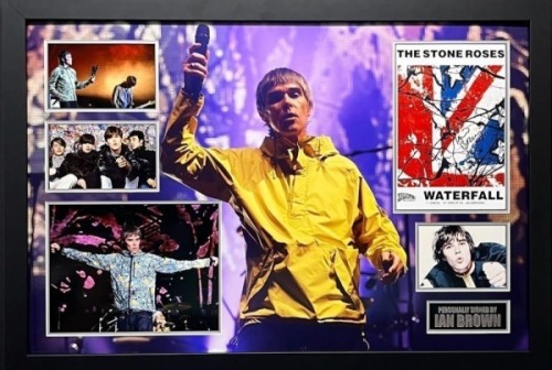 Ian Brown Signed And Framed Stone Roses Display Cao