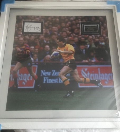 David Campese Signed And Framed Australia Rugby Display Certificate of Aucthenticity
