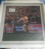 David Campese Signed And Framed Australia Rugby Display Certificate of Aucthenticity