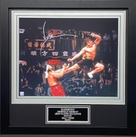 Jean-Claude Van Damme And Bolo Yeung Dual Signed And Framed Bloodsport Display Certificate of Aucthenticity