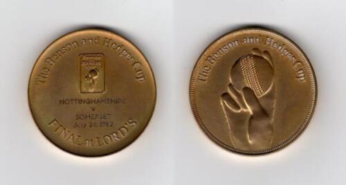 Ian Botham. Benson & Hedges Cup 1982. Original gold metal winner’s medal awarded to Botham playing for Somerset in their victory over Nottinghamshire in the Final played at Lord’s, 24th July 1982. 2” diameter. In official presentation case. In official pr