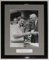 Ian Botham. Somerset C.C.C. Five framed and glazed photographs and prints from Botham’s personal collection relating to Botham and Somerset C.C.C. including a large mono press photograph of Botham receiving the award as captain of the Somerset team who be