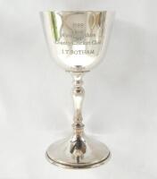 Ian Botham. ‘Worcestershire C.C.C. County Champions 1989’. Silver plated goblet, being a replica of the trophy, presented to Botham for being a member of the Worcestershire team who won the County Championship in 1989. Engraved to face ‘’1989. Worcestersh