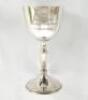 Ian Botham. &lsquo;Worcestershire C.C.C. County Champions 1989&rsquo;. Silver plated goblet, being a replica of the trophy, presented to Botham for being a member of the Worcestershire team who won the County Championship in 1989. Engraved to face &lsquo;&rsquo;1989. Worcestersh