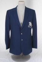 Ian Botham. M.C.C./ England tour blazer issued to and worn by Ian Botham for the 1981/82 tour to India and Sri Lanka. The navy blue blazer by Burton of Leeds with embroidered M.C.C. touring emblem of St George & Dragon and scroll beneath with tour details