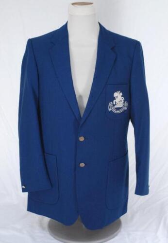 Ian Botham. M.C.C./ England tour blazer issued to and worn by Ian Botham for the 1982/83 tour to Australia and New Zealand. The navy blue blazer by Burton of Leeds with embroidered M.C.C. touring emblem of St George & Dragon and scroll beneath with tour d