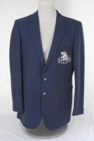 Ian Botham. M.C.C./ England tour blazer issued to and worn by Ian Botham for the 1983/84 tour to Fiji, New Zealand and Pakistan. The navy blue blazer by Burton of Leeds with embroidered M.C.C. touring emblem of St George & Dragon and scroll beneath with t