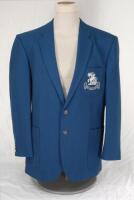 Ian Botham. M.C.C./ England tour blazer issued to and worn by Ian Botham for the 1986 tour to West Indies. The mid blue blazer by Burton of Leeds with embroidered M.C.C. touring emblem of St George & Dragon and scroll beneath with tour details ‘1986 West 