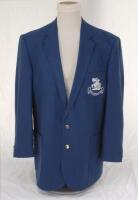 Ian Botham. M.C.C./ England tour blazer issued to and worn by Ian Botham for the 1986/87 tour to Australia. The navy blue blazer by Burton of Leeds with embroidered M.C.C. touring emblem of St George & Dragon and scroll beneath with tour details ‘1986 Aus