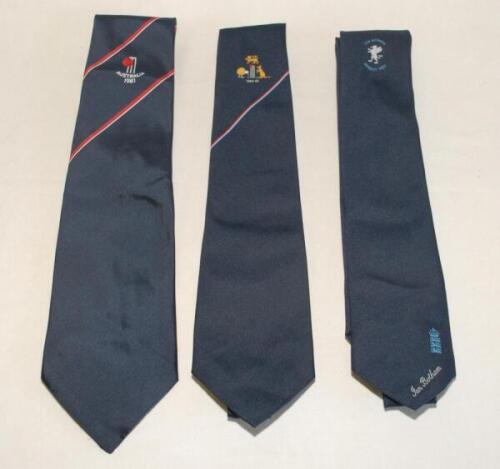 Ian Botham cricket ties. Three official ties issued to Botham during his playing career. Ties are for the Cornhill Insurance Test Series, England v Australia 1981, which featured Ian Botham&rsquo;s and Bob Willis&rsquo;s famous performance in the Headingley Test, als