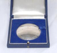Ian Botham. ‘The Prudential Trophy. England v Pakistan 1978’. Hallmarked silver convex medal presented to Botham for the two match one day international series. The medal with relief of cricket ball seam to centre and titles to outer edge. Maker’s mark ‘R