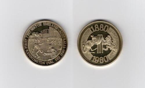 Ian Botham. Centenary Test 1980. Original hallmarked silver medal presented to Botham for the Centenary Test played at Lord’s, 28th August- 2nd September 1980. To one side is a raised image of a scene depicting play in the inaugural Test match in England