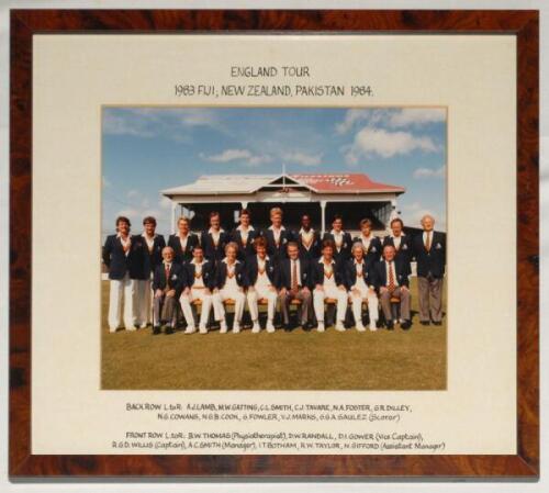 England tours to Fiji, New Zealand & Pakistan 1984, and to the West Indies 1986. Three official unsigned colour photographs of England touring parties from Ian Botham&rsquo;s personal collection. Teams are for the 1983/84 tour to Fiji, New Zealand and Pakistan 