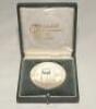 Ian Botham. England v Australia Test Series 1989. A silver metal medal presented to Botham whilst playing for England in the 1989 Test series against Australia. The medal with relief of ball and stumps and wording, &lsquo;Cornhill Insurance Test Series. England - 2