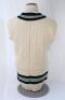 Kapil Dev. Haryana & India 1975-1994. Original India woollen sleeveless sweater worn by Kapil Dev during his playing career, probably 1980s. The sweater with India colours of dark blue, yellow and pale blue to neck and waist. Made by Mohla Traders, India. - 2