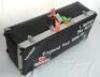 Ian Botham. England tour to New Zealand 1996/97. Original black coffin used by Botham while providing commentary on the tour for Sky Sports. The coffin by &lsquo;Excelsior Case & Container Ltd.&rsquo;, with &lsquo;I. Botham, Sky Sports, England Tour 1996/97&rsquo;, applied &lsquo;Sky - 2