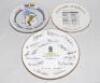 Ian Botham. Commemorative Test Match plates. Three plates, England v Australia (Jubilee Test Series) 1977, with England emblem and details to centre and facsimile signatures of the England team to surround, 10&rdquo; diameter. Royal Stafford. &lsquo;England v Austral