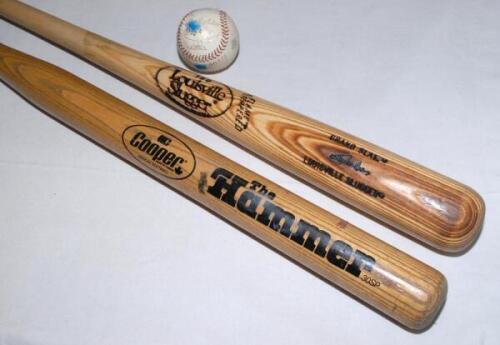 Ian Botham. &lsquo;Baseball&rsquo;. Two baseball bats and one ball presumed to have been used when Botham switched his bat for a baseball bat and faced Essex cricketer Ian Pont pitching to him in a special man to man challenge at the Oval, Surrey County Cricket Club&rsquo;