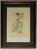 &lsquo;Don Bradman&rsquo;. Terence Gilbert. Attractive colour print of Bradman in Australian cap driving. Signed to lower border of print in pencil by Bradman. Attractively mounted, framed and glazed. 17&rdquo;x22&rdquo; overall. From Ian Botham&rsquo;s personal collection. VG.