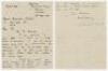 Norman Walter Dransfield Yardley. Cambridge University, Yorkshire & England, 1935-1955. Handwritten two page letter to a London estate agent dated 19th November 1947. Following a recommendation from Ronnie Aird, Assistant Secretary of the M.C.C., Yardley 