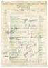 South Africa Tour to England 1955. Official folding tour itinerary signed in ink to the centre fixture list by all sixteen playing members of the tour. Signatures are Cheetham (Captain), McGlew, Fuller, Heine, Endean, Smith, Tayfield, Murray, Mansell, Wai