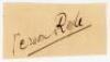 &lsquo;One Test Wonders&rsquo;. The following selection of signatures are those of players who made only one Test match appearance in their career. Rev Vernon Peter Fanshawe Archer Royle. Oxford University, Lancashire & England 1875-1891. Excellent ink signature of R