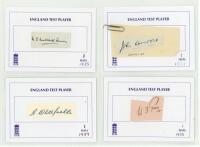 England ‘One Test Wonders’ 1931-1939. Thirteen individual signatures, the majority in ink, of players who made only one Test appearance, each laid down to ‘England Test Player’ card. Signatures are Henry William ‘Harry’ Lee (Middlesex, 1 Test 1931, two si