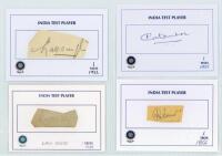 India, Pakistan and Sri Lanka ‘One Test Wonders’ 1932-2011. Fourteen individual signatures, the majority in ink, of players who made only one Test appearance, each on printed ‘Test Player’ card. The majority on piece or label laid down, some signed to the