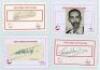 West Indies &lsquo;One Test Wonders&rsquo; 1939-2008. Seven individual signatures, the majority in ink, of players who made only one Test appearance, each on &lsquo;West Indies Test Player&rsquo; card. The majority on piece or label laid down, some signed to the card. Signatures