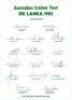 Australia tour to Sri Lanka 1983. Official autograph sheet signed by fifteen members of the Australia touring party. Signatures include G. Chappell (Captain), Hookes, Border, Hogg, Wessels, Wood, Lillee, Yallop, Smith, Yardley etc. Light fold otherwise in