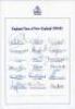 England Tours 1991-1996. Four official autograph sheets, three fully signed, for tours to New Zealand 1991/92 (18 signatures), to India & Sri Lanka 1992/93 (20), to Australia 1994/95 (20), and to Pakistan & India for the World Cup 1996 (18, lacking DeFrei