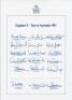 England ‘A’ Tours 1991-1999. Six official autograph sheets, of which four are fully signed. Tours are to Pakistah & Sri Lanka 1991 (18 signatures, lacking one), to Australia 1993 (18), to India & Bangladesh 1994/95 (19), to Australia 1996 (17), to Kenya & - 2