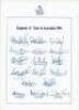 England ‘A’ Tours 1991-1999. Six official autograph sheets, of which four are fully signed. Tours are to Pakistah & Sri Lanka 1991 (18 signatures, lacking one), to Australia 1993 (18), to India & Bangladesh 1994/95 (19), to Australia 1996 (17), to Kenya & - 4